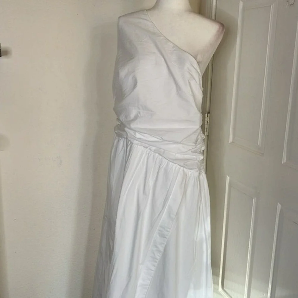 Abercrombie & Fitch Fiore One Shoulder Maxi Dress‎ XL Cutout High Slit NWOT